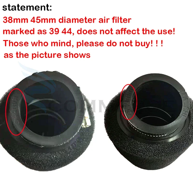 Filtro de aire de esponja con abrazadera para moto