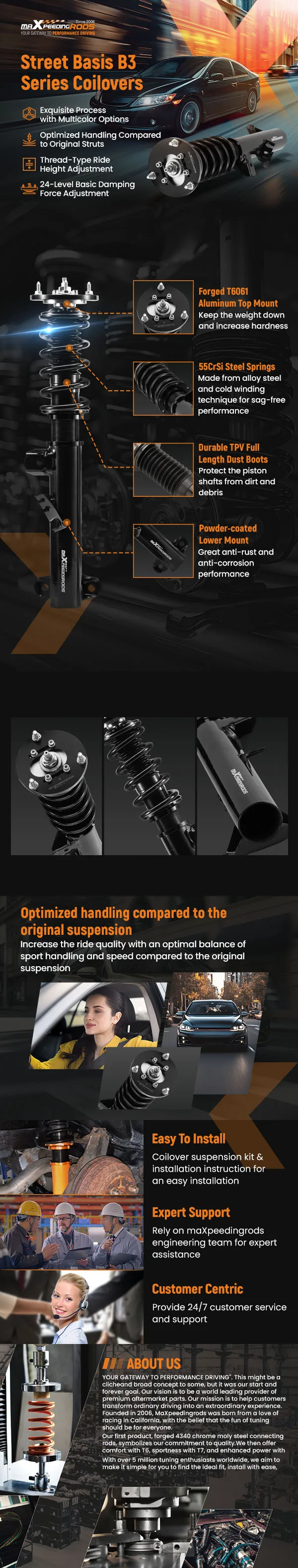 Detalle de ajuste de altura en los coilovers