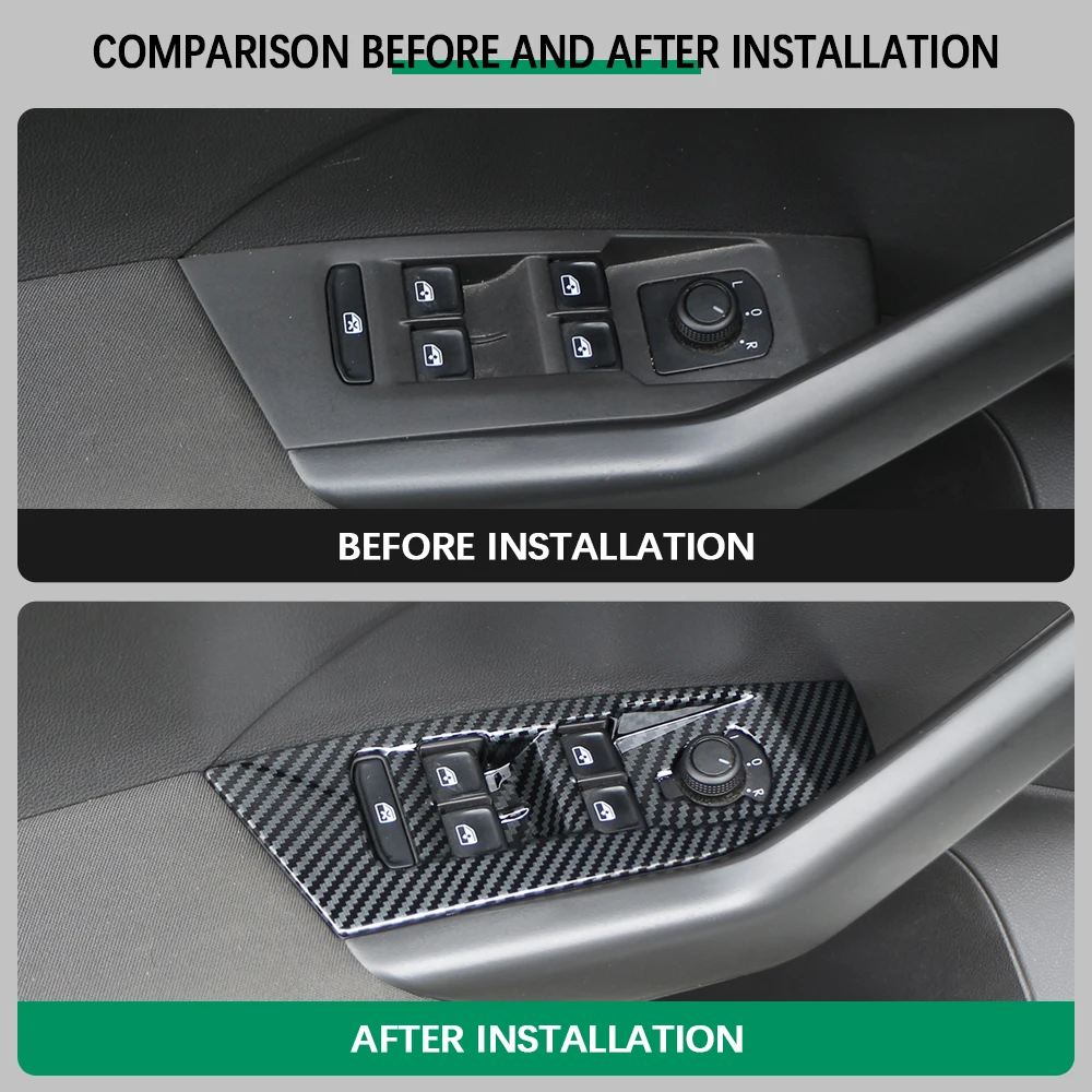 Pegatinas LHD con acabado tipo fibra de carbono para VW Tcross 2018-2023