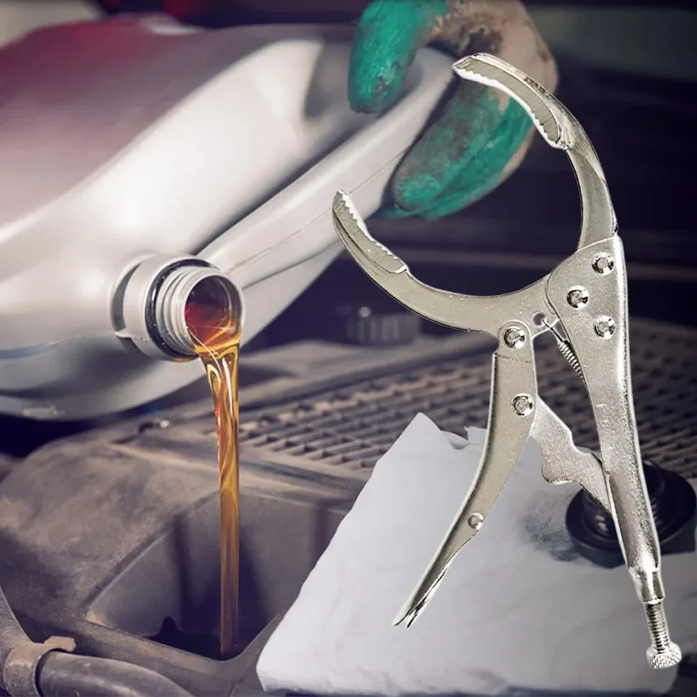 Llave de aceite ajustable en uso sobre filtro de coche