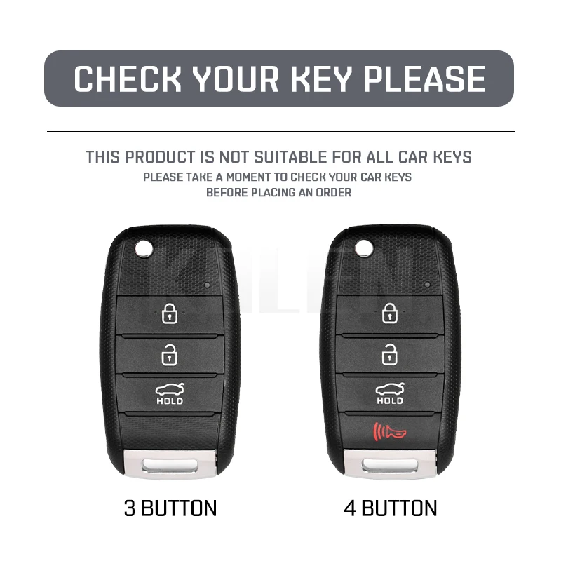 Funda de TPU negro para llave KIA