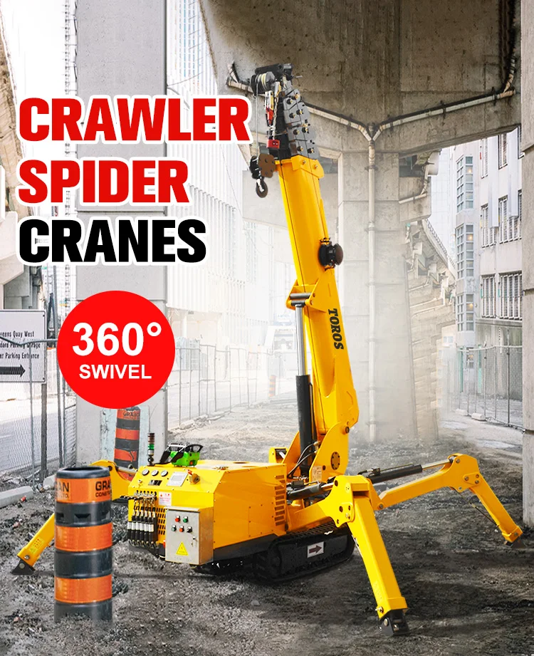 Grúa de araña en trabajo de construcción