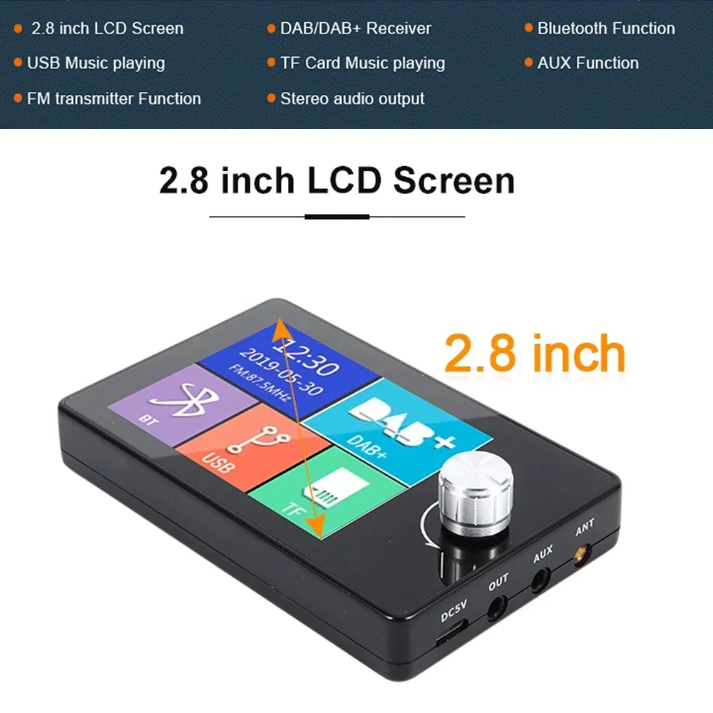 Receptor de radio DAB y transmisor FM con conectividad Bluetooth