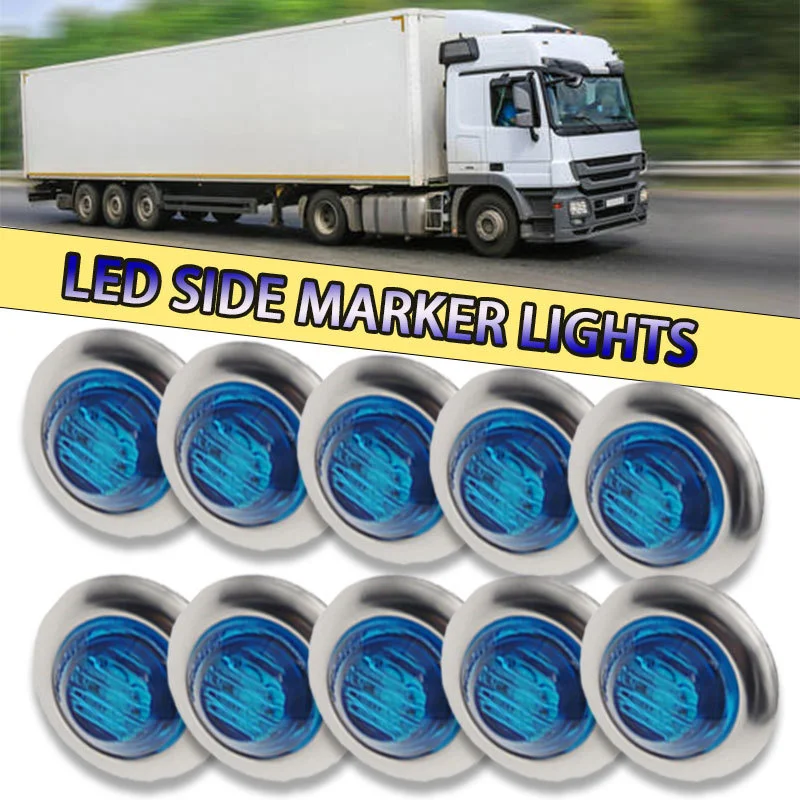 Luz de posición lateral azul cromada