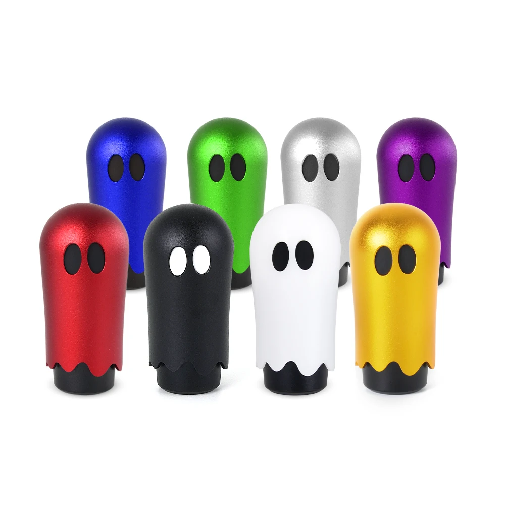 Pomo de palanca de cambios JDM Wave Stick Ghost en color negro con diseño de fantasma