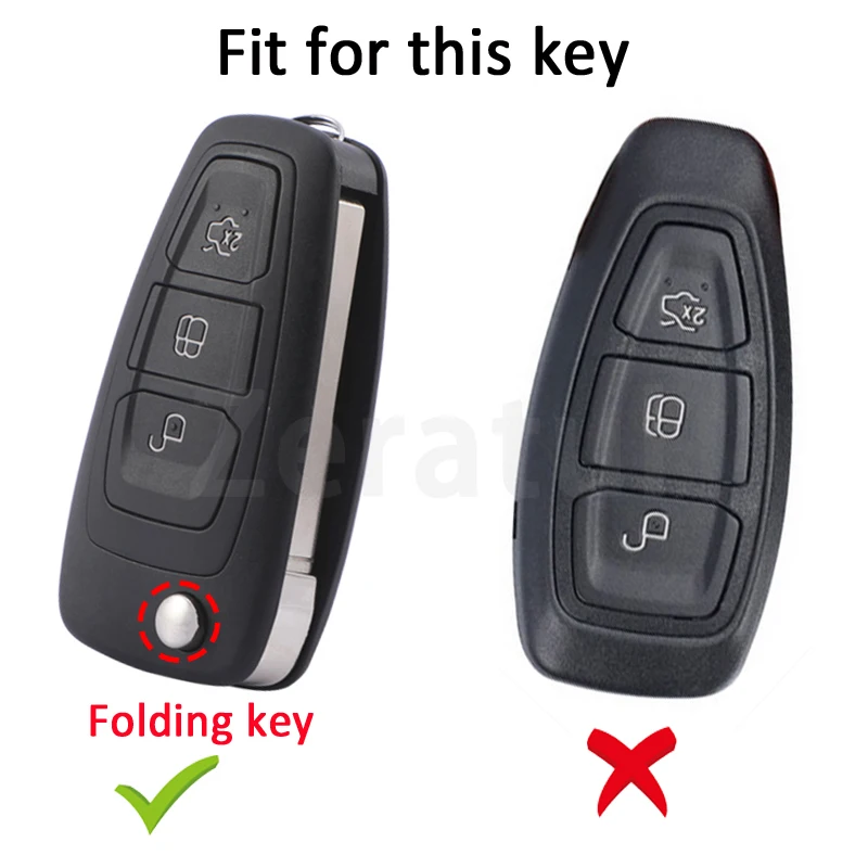 Funda de cuero TPU negra para llave Ford