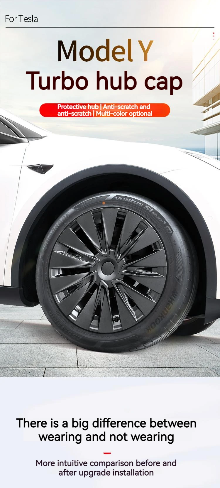 Tapacubos XINLIN gris飞行员 para Tesla Model Y