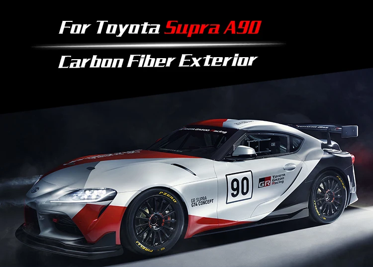 Falda lateral de fibra de carbono instalada en Toyota Supra A90