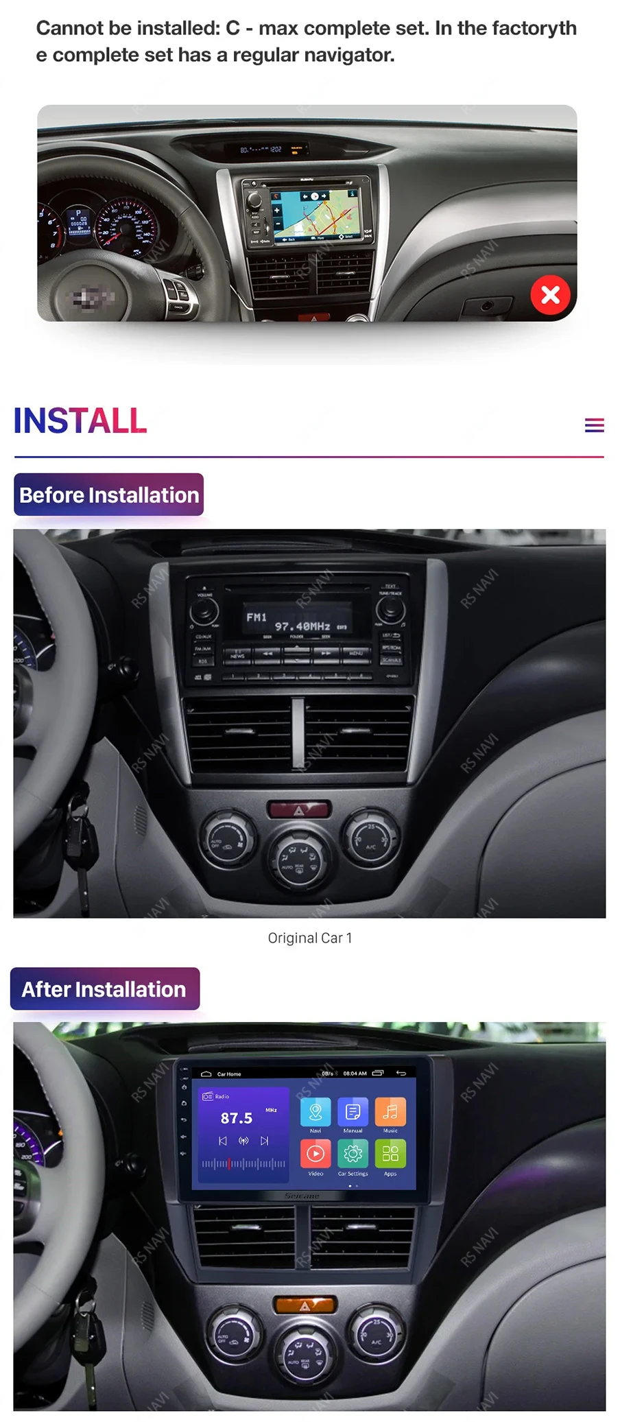 Radio multimedia Android 15 para Subaru Impreza