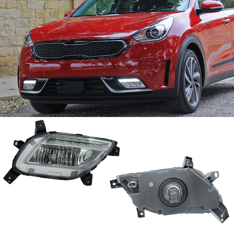 Kit LED antiniebla Kia Niro 2017-2019 instalado en parachoques delantero