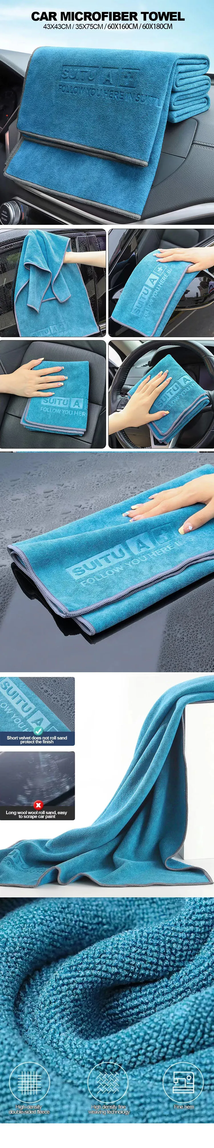 Paño de microfibra trenzado azul 35x75 cm