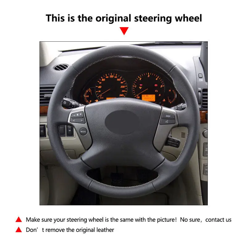 Cubierta de volante en microfibra perforada para Toyota Avensis