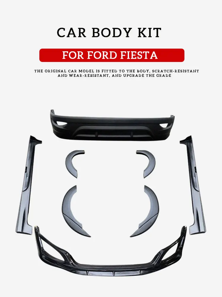 Kit de carrocería frontal para Ford Fiesta mostrando el labio delantero instalado
