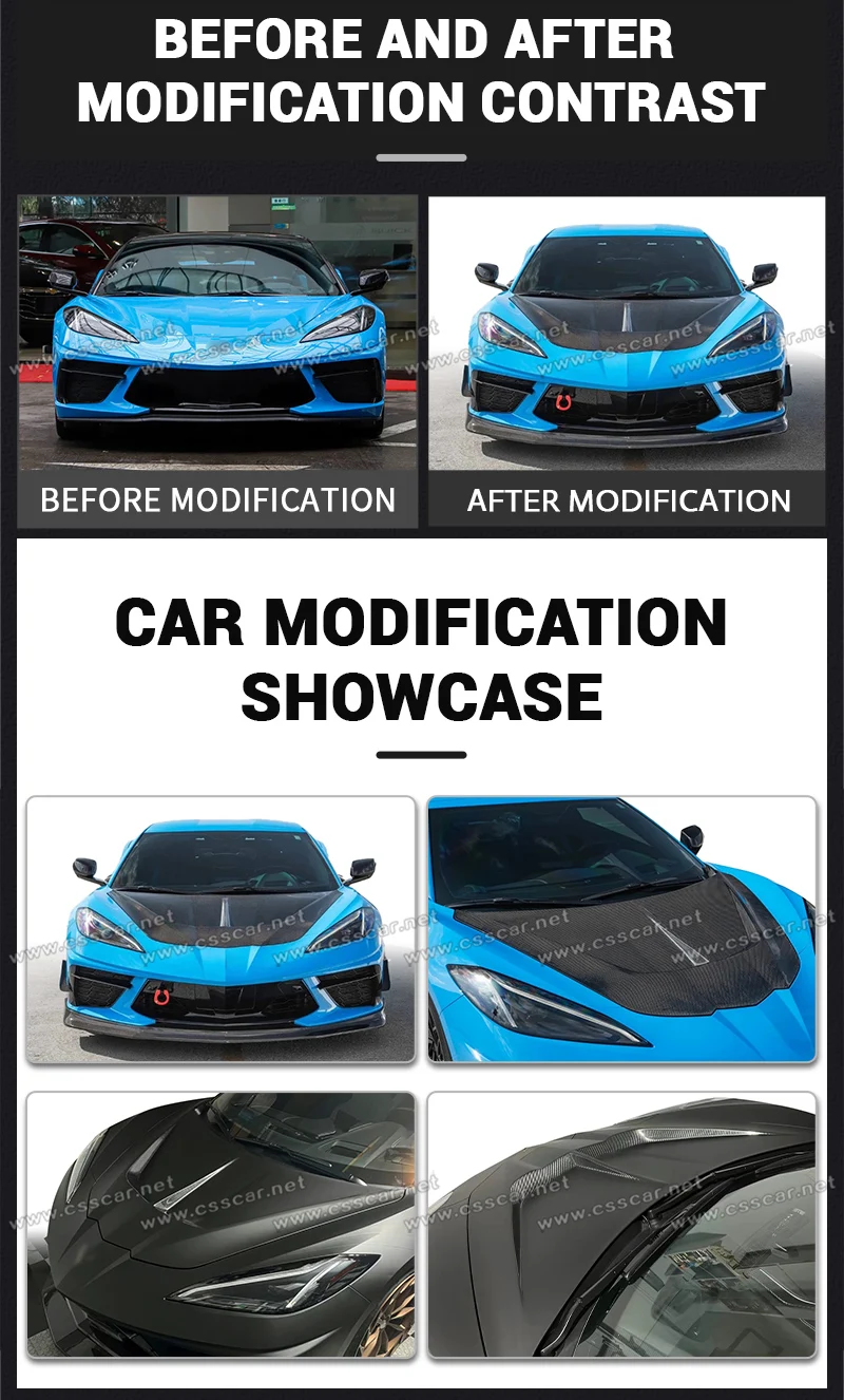 Tapa de maletero de fibra de carbono para Corvette