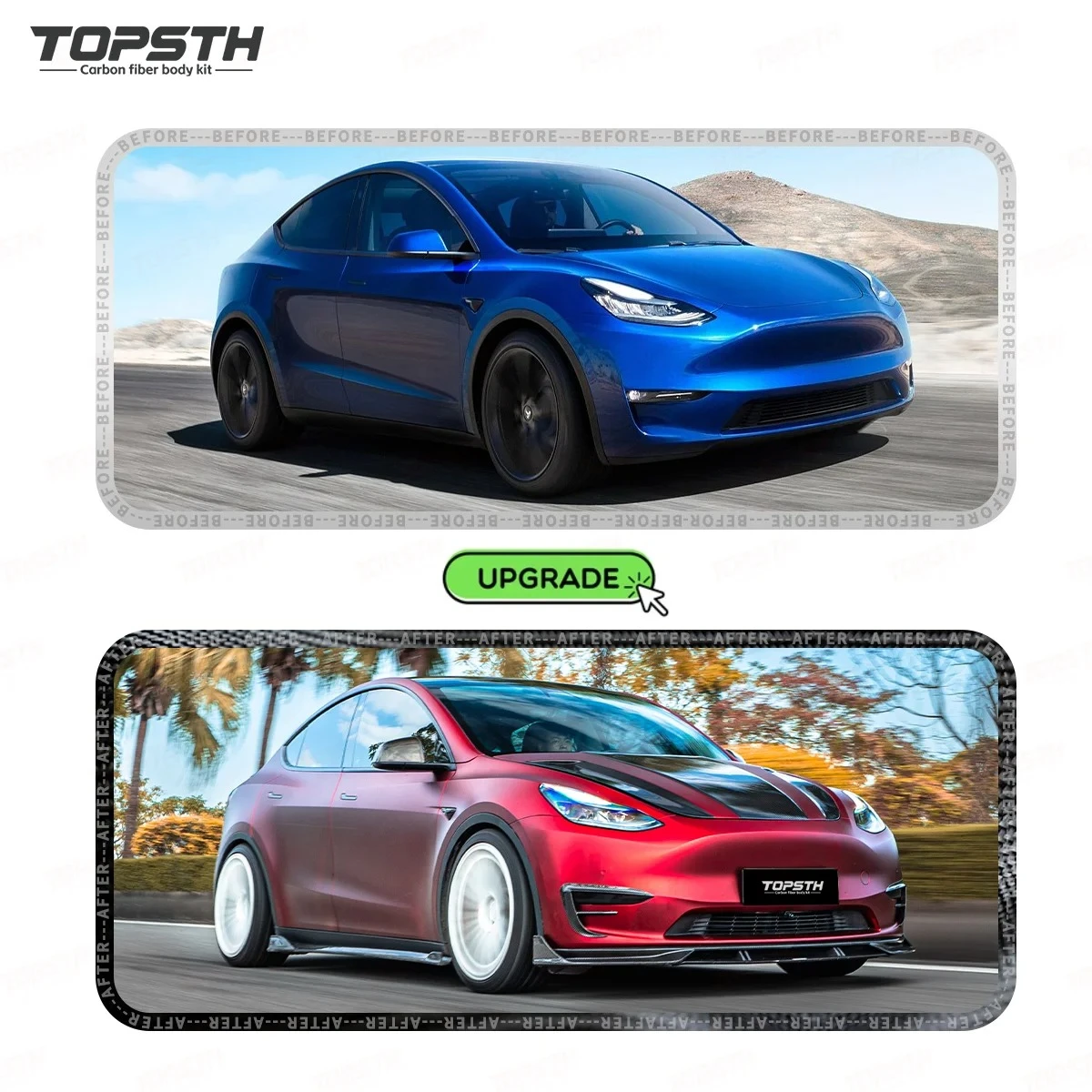 Faldones laterales de fibra de carbono para Model Y