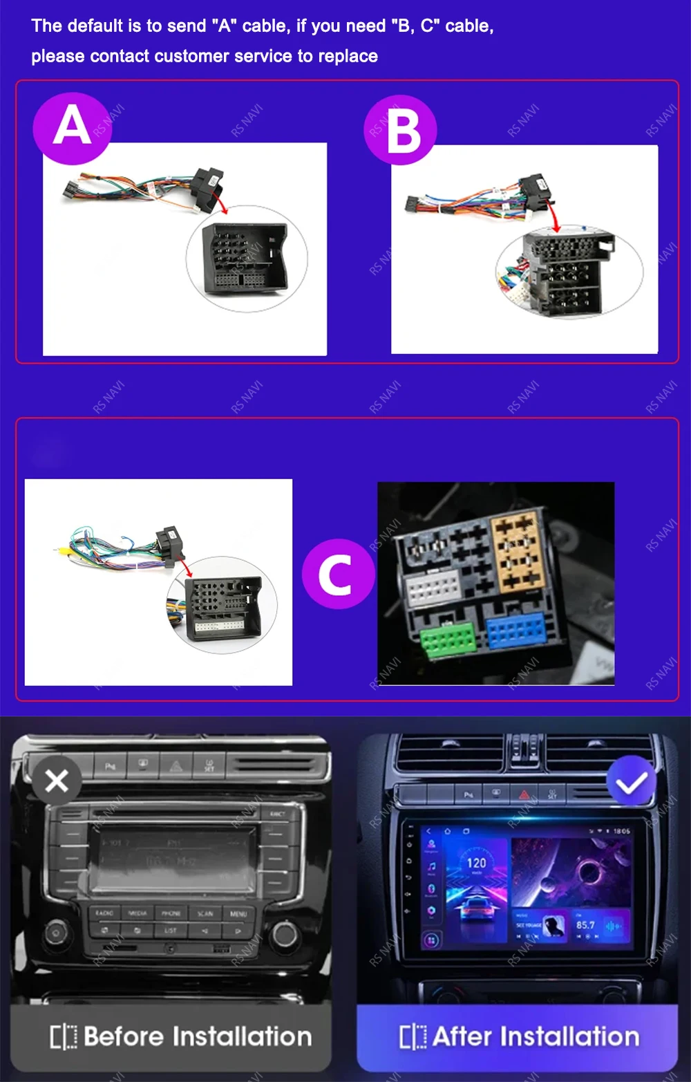Radio multimedia RSNAVI para Volkswagen Polo 5 Sedan