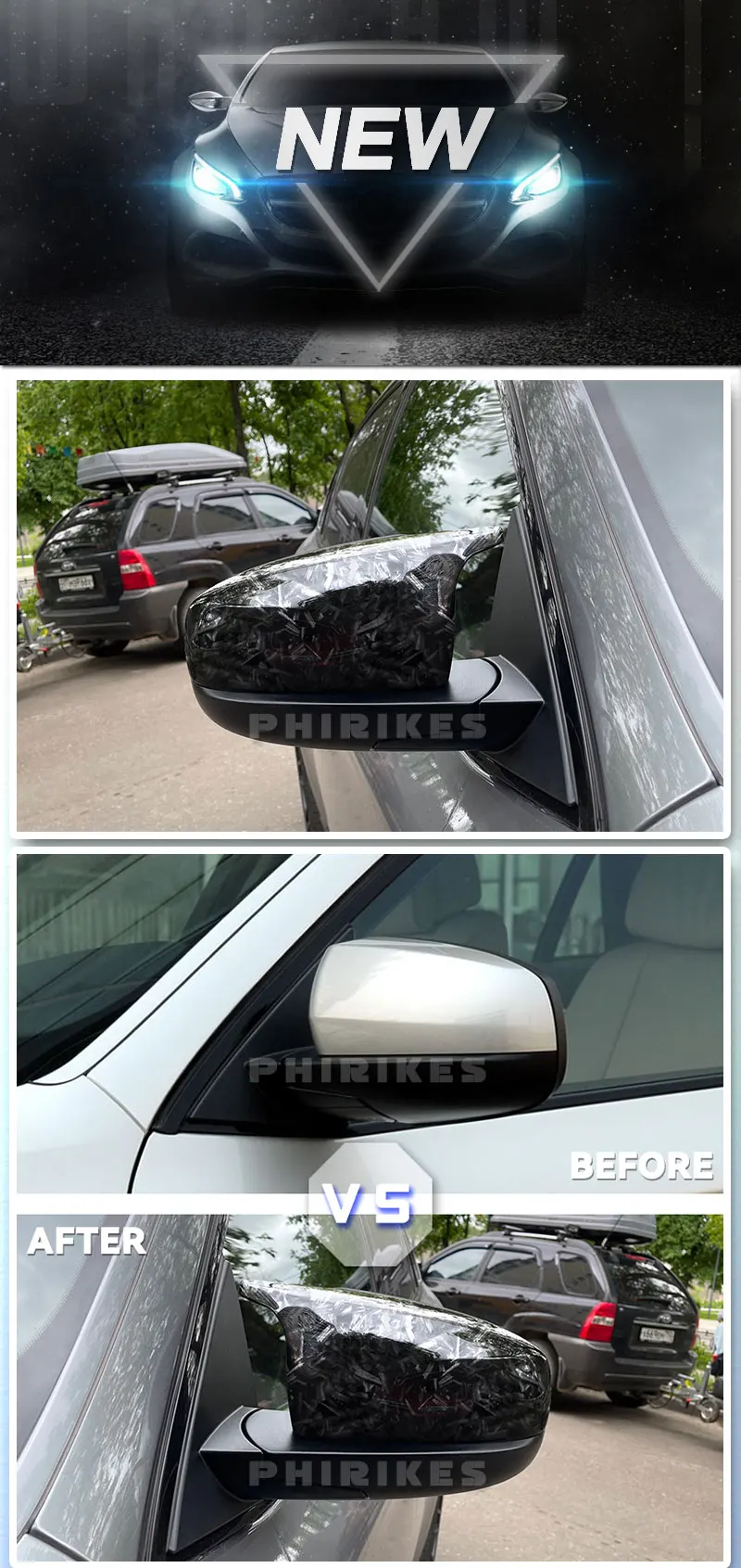 Carcasa retrovisor de fibra de carbono instalada en BMW X5 X6