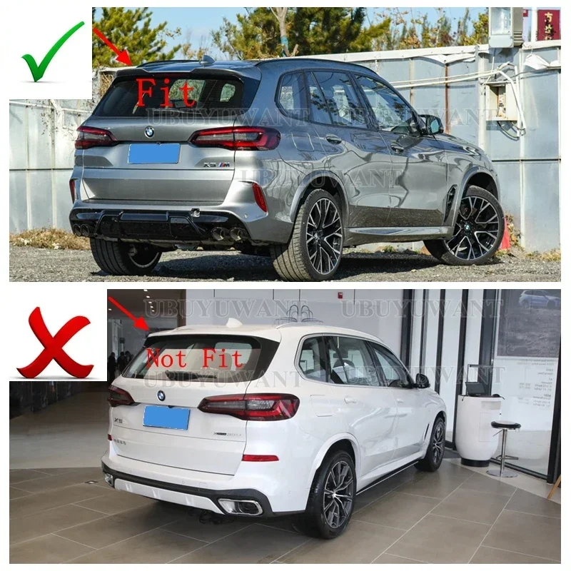 Vista frontal del alerón trasero de fibra de carbono para BMW X5M F95