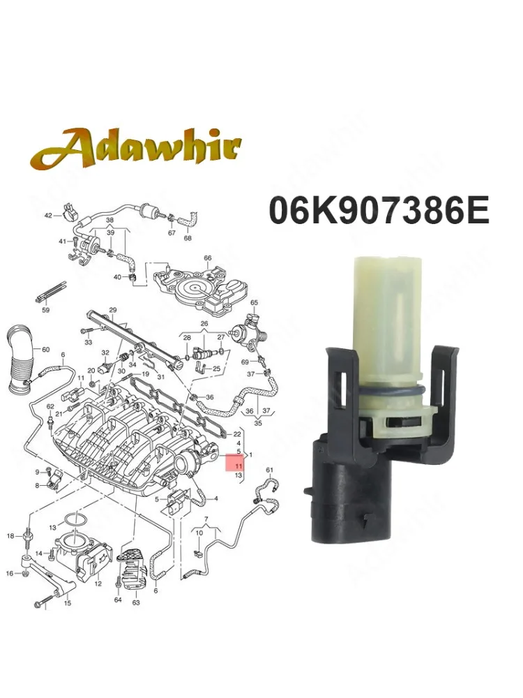 Sensor temperatura colector admisión 06K 907386 D