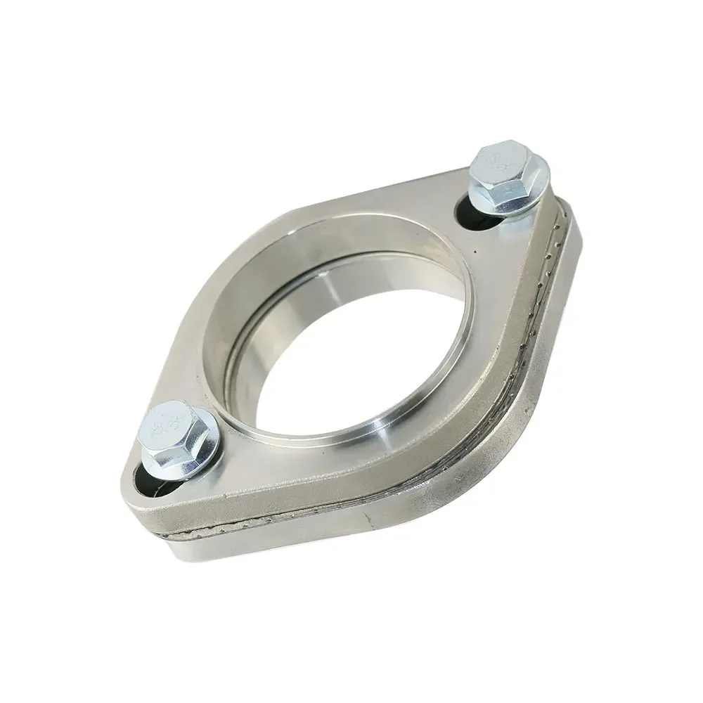 Brida de escape de acero inoxidable 2 agujeros vista frontal