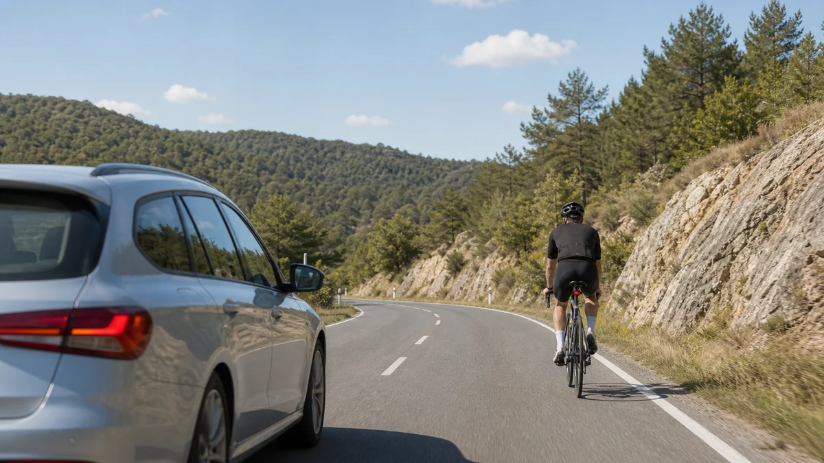 ¿Se puede adelantar a un ciclista con línea continua?